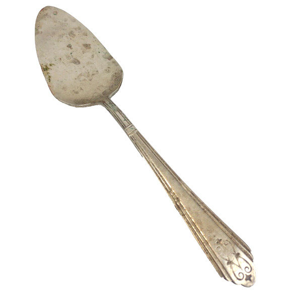 Antique RCCO Wilshire Silverplate Pastry Pie Cake Server 8.5" Patina Tarnished - Picture 1 of 5